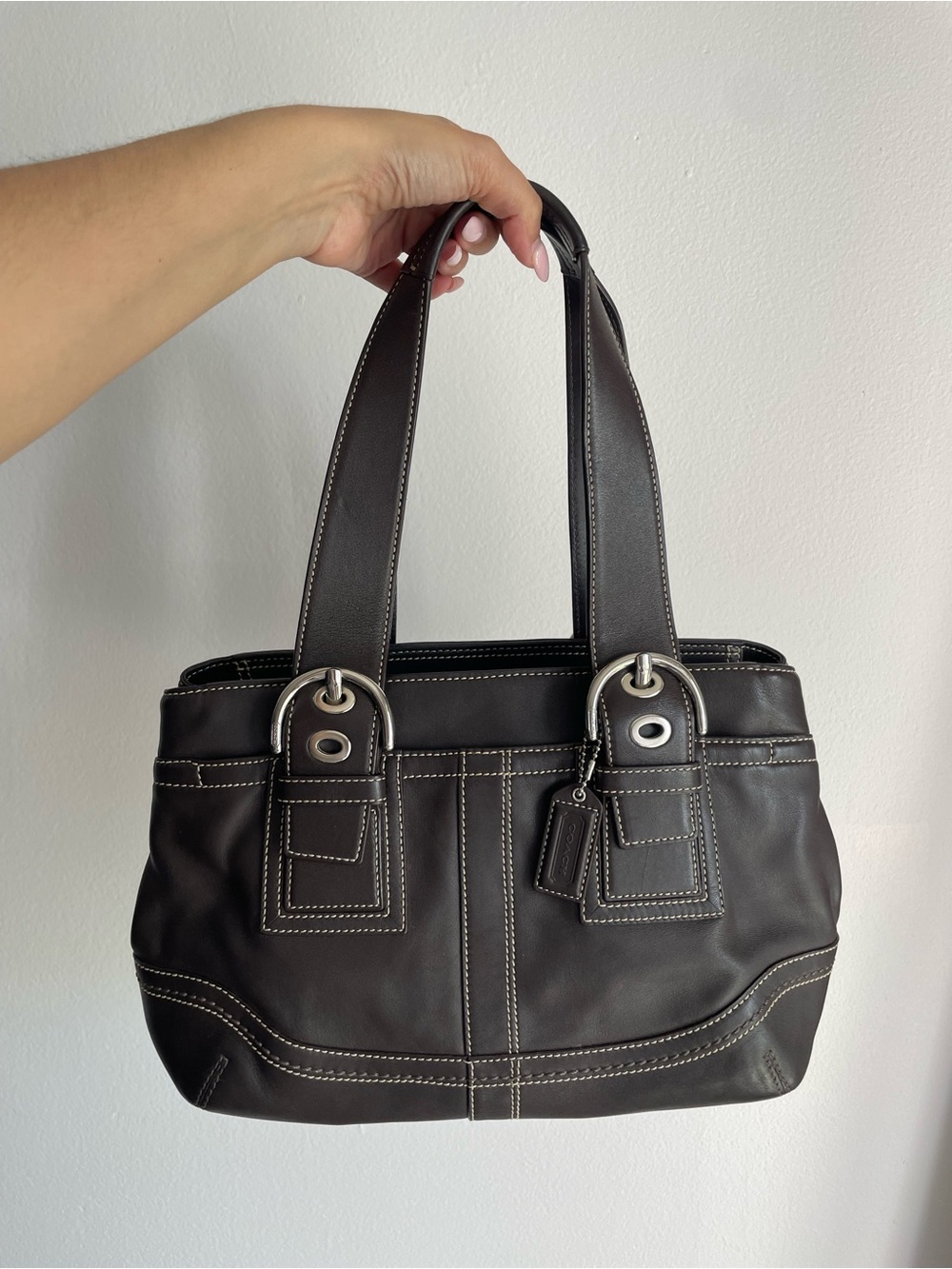 Coach Brown Leather Tote Shoulder Bag | Soft Leather